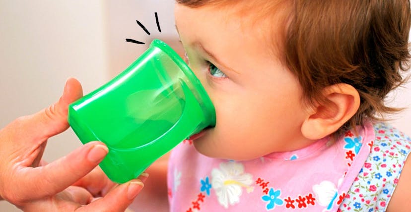 cover image for Your 7 months old can drink from open cup